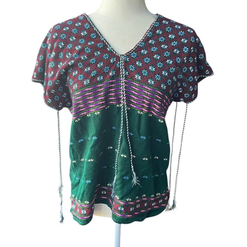Karen Hill Tribe Colorful Woven Blouse Pull-over